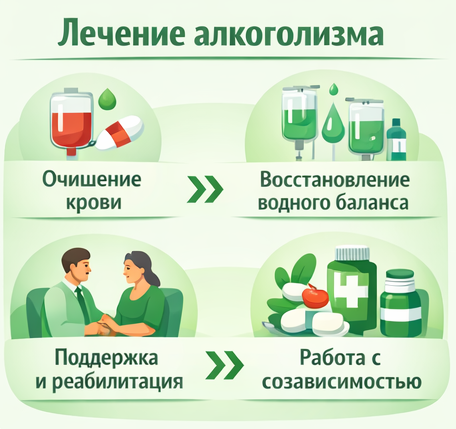 лечение алкоголизма в Горняке этапы